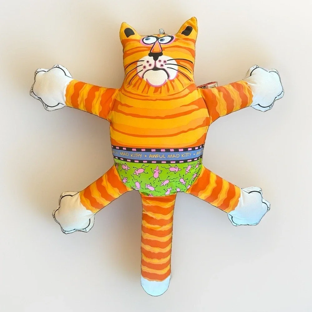 RARE Fat Cat Inc VTG Dog Toy Anne Lika Doggy Hoots NEW Pillow Plush Stuffed 29